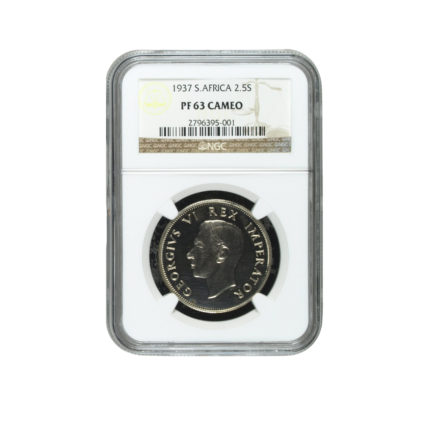 1937 South Africa 2.5 Shilling PF 63 CAMEO