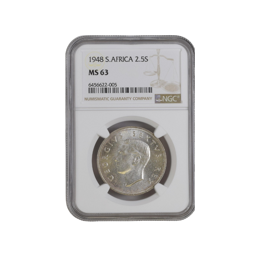 1948 South Africa 2.5 Shilling MS 63