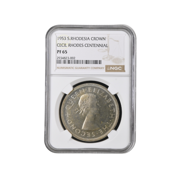 1953 Southern Rhodesia CECIL RHODES CENTENNIAL CROWN PF 65
