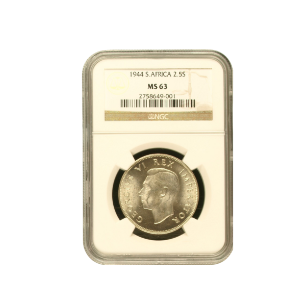 1944 South Africa 2.5 Shilling MS63