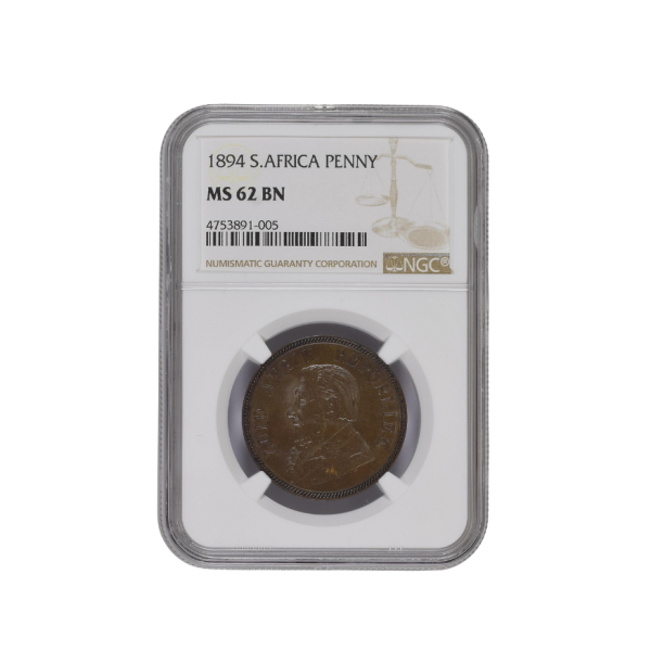 ZAR - 1894 South Africa Penny MS62BN