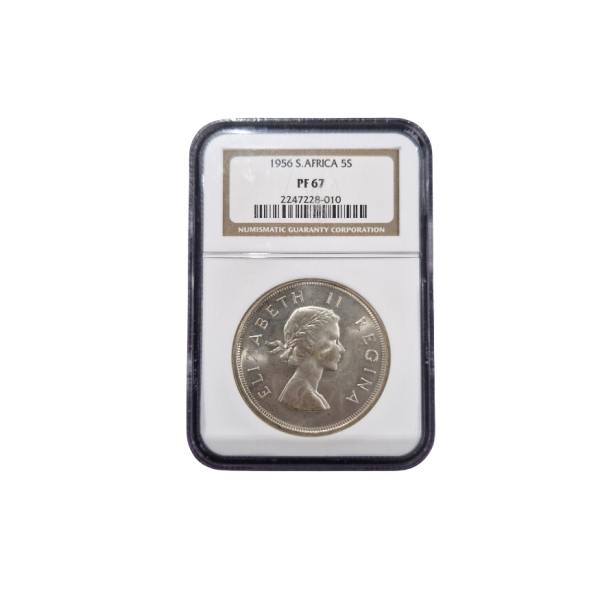 1956 South Africa 5 Shilling - PF 67
