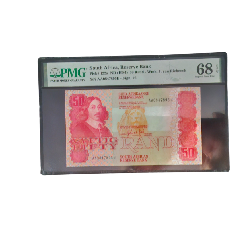 South Africa, Reserve Bank ND (1984)50 Rand-WmK: J. van Riebeeck Set (S/N AA0847894E/ AA0847895E-Sign. #6) - Image 4