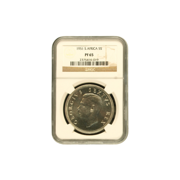 1951 South Africa 5 Shilling PF 65