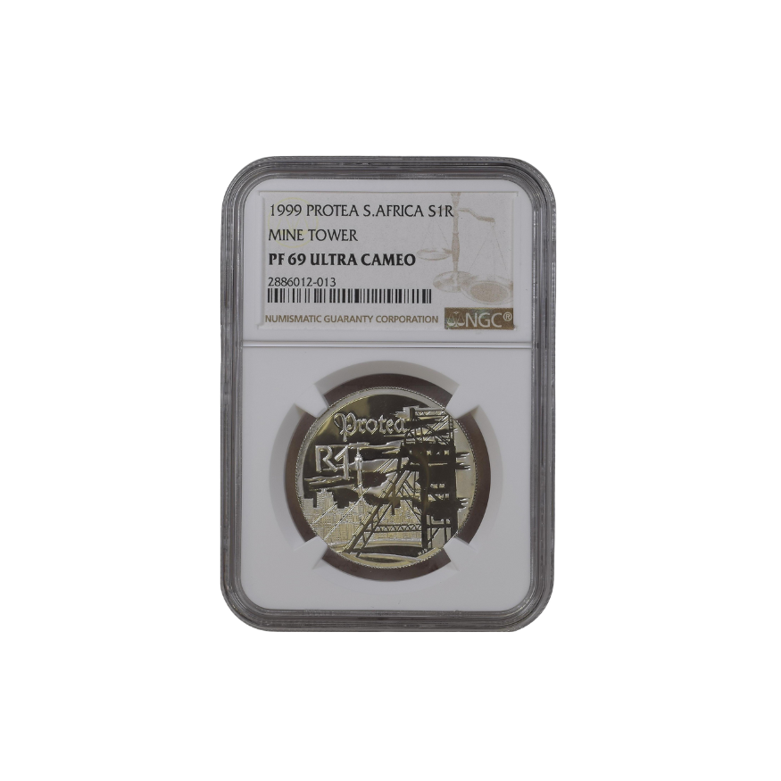 1999 South Africa Protea S1R Mine Tower PF 69 Ultra Cameo