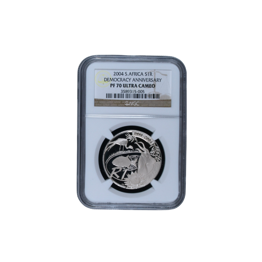 2004 South Africa S1R Democracy Anniversary PF 70 Ultra Cameo - Top Pop
