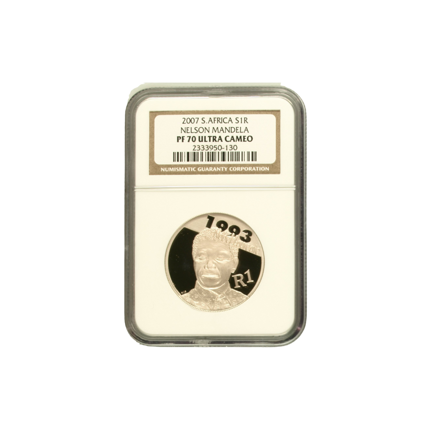 2007 South Africa S1R Nelson Mandela PF 70 Ultra Cameo - Top Pop