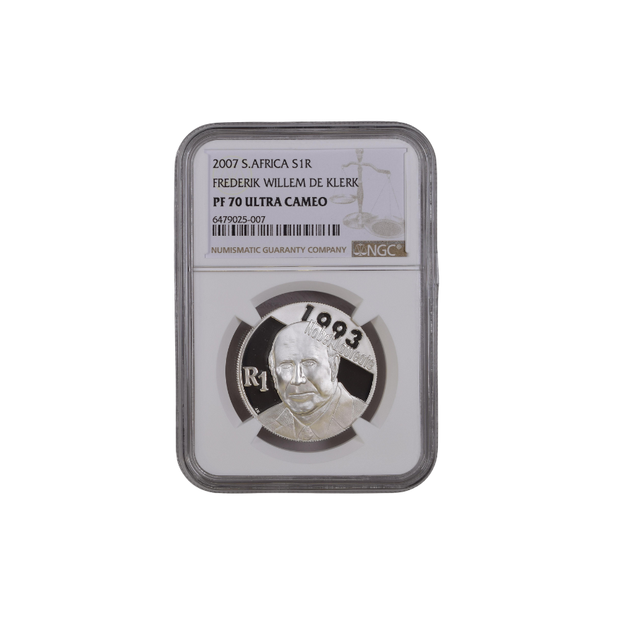2007 South Africa S1R Frederik Willem De Klerk PF 70 Ultra Cameo - Top Pop
