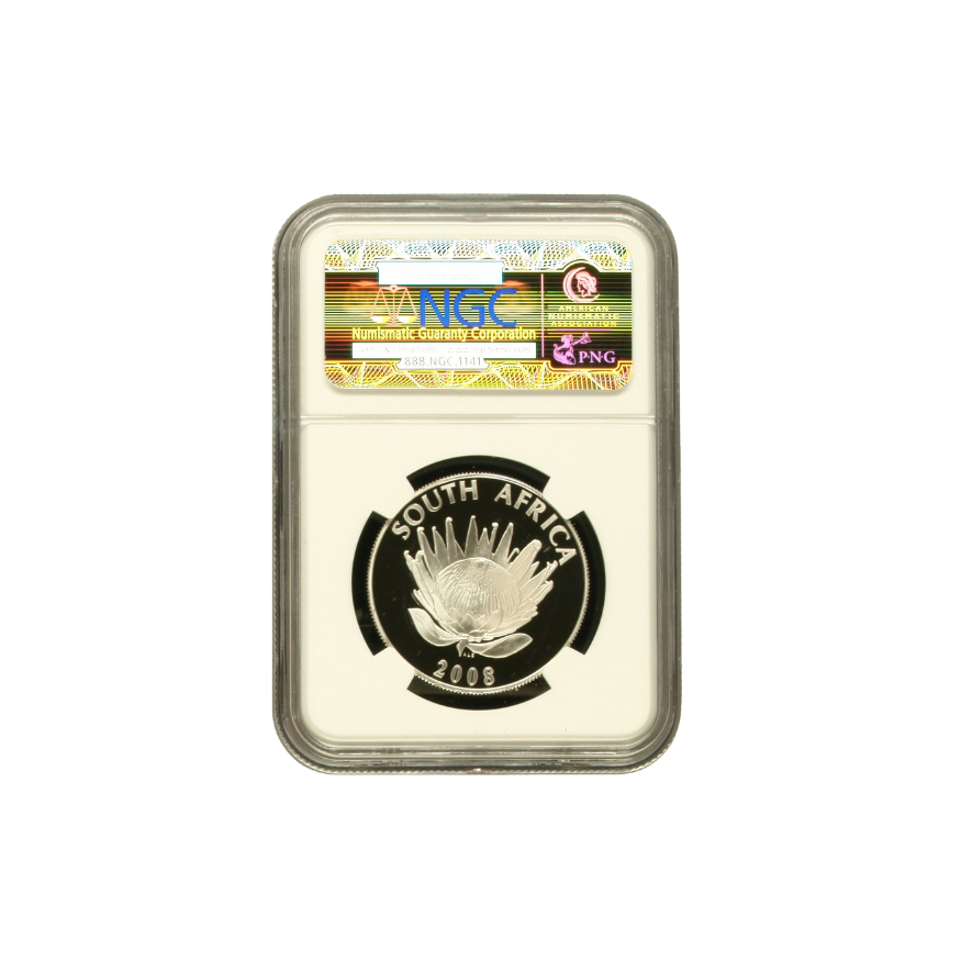 2008 South Africa S1R Mahatma Ghandhi PF 70 Ultra Cameo - Top Pop - Image 2