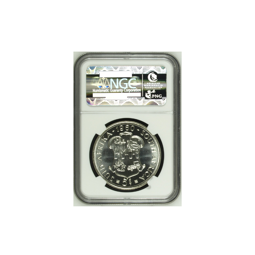 1960 South Africa 5 Shilling UNION ANNIVERSARY PF 67 - Image 2