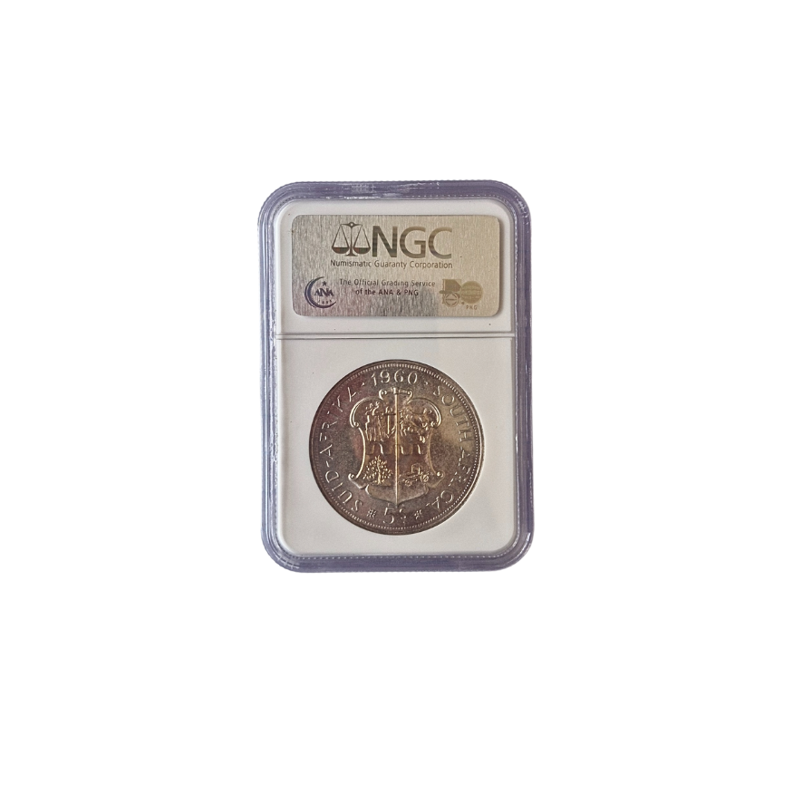 1960 South Africa 5 Shilling UNION ANNIVERSARY PL 66 - Image 2