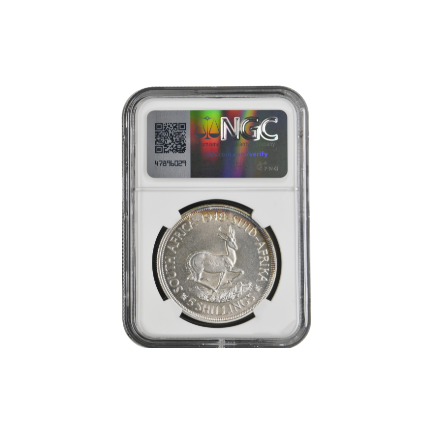 1948 South Africa 5 Shilling MS 66 - Image 2