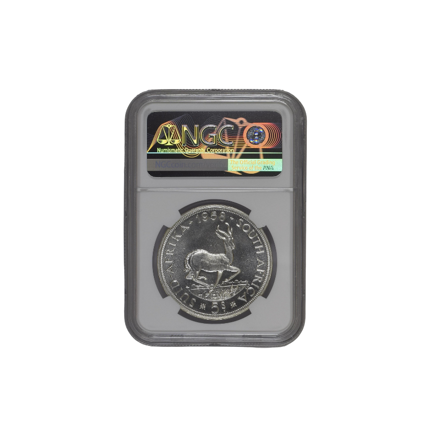 1958 South Africa 5 Shilling PF 65 - Image 2