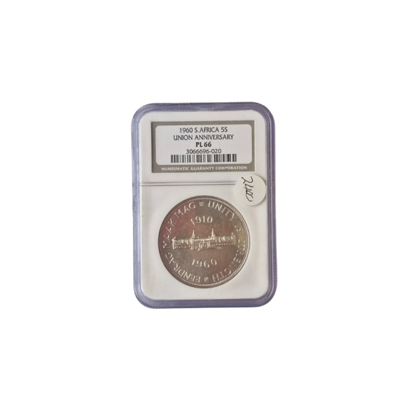 1960 South Africa 5 Shilling UNION ANNIVERSARY PL 66