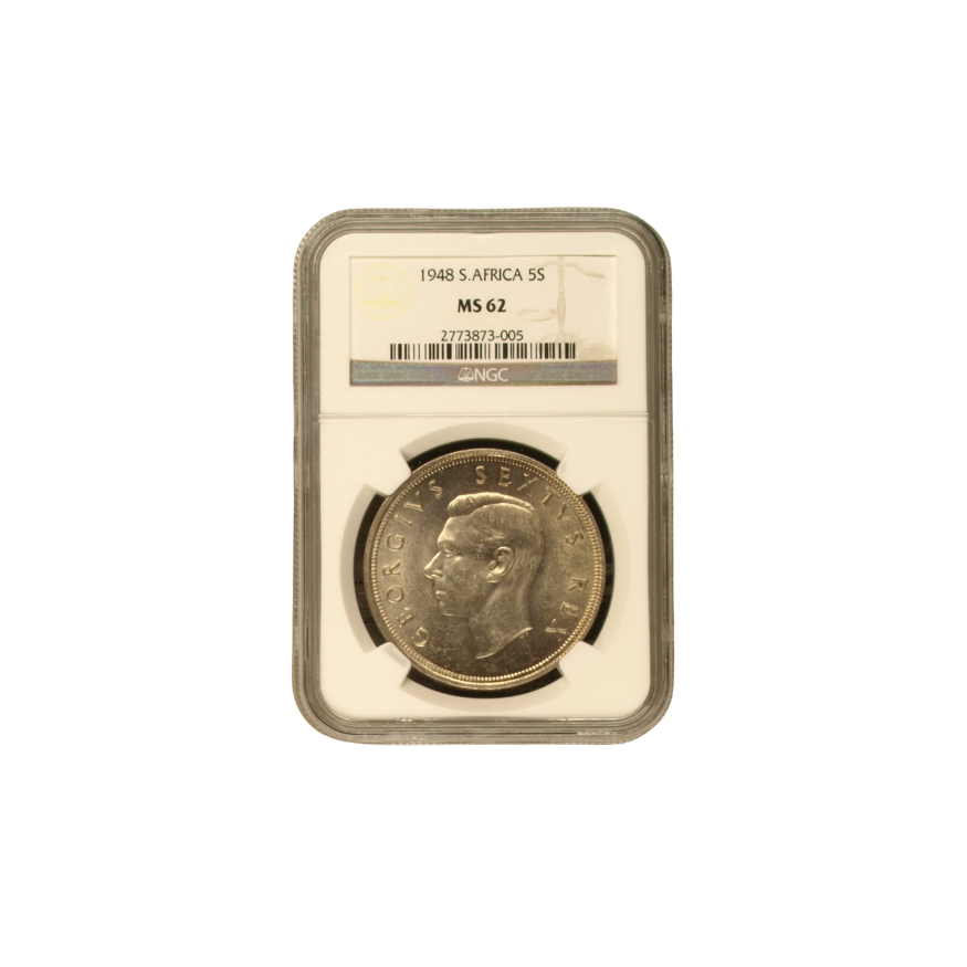 1948 South Africa 5 Shilling MS 62