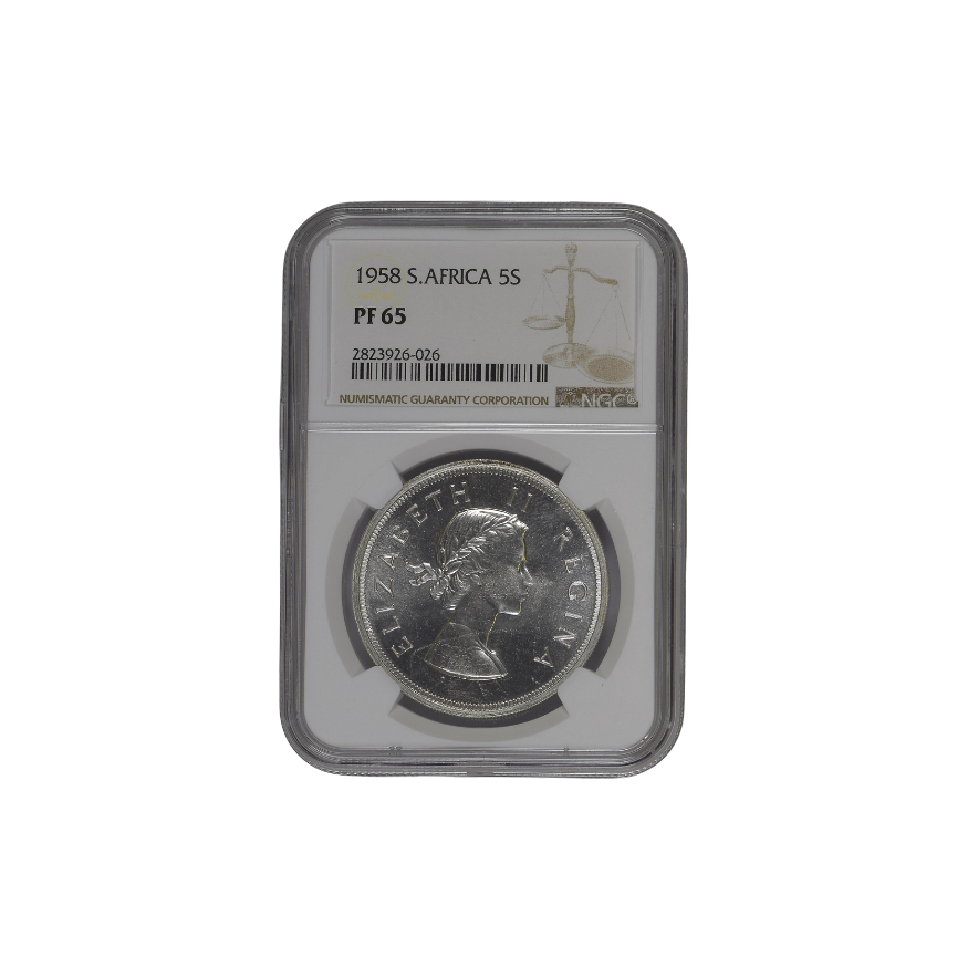 1958 South Africa 5 Shilling PF 65