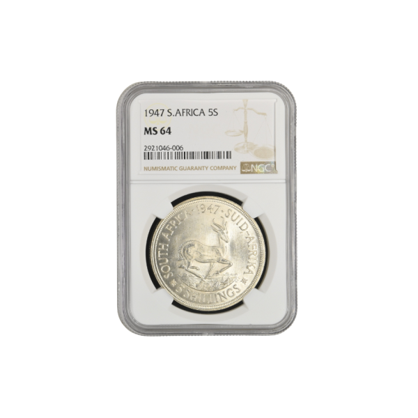 1947 South Africa 5 Shilling MS 64