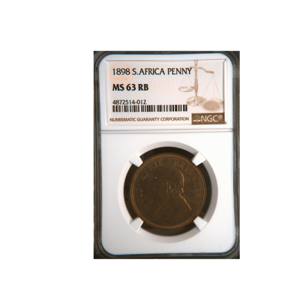 1898 ZAR Penny MS 63 RB