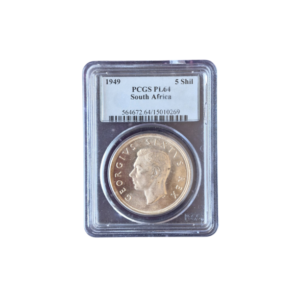 1949 South Africa 5 SHILLING PCGS PL 64