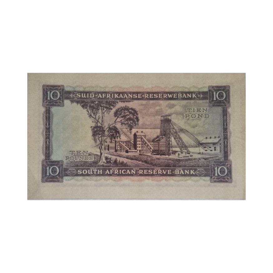 South African Reserve Bank Ten Pound Afr/Eng 18/12/1952 S/N: D1/978404 - Image 2