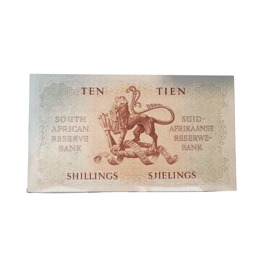 South African Reserve Bank Ten Shillings Afr/Eng 1948 S/N: A/1 045521 - Image 2