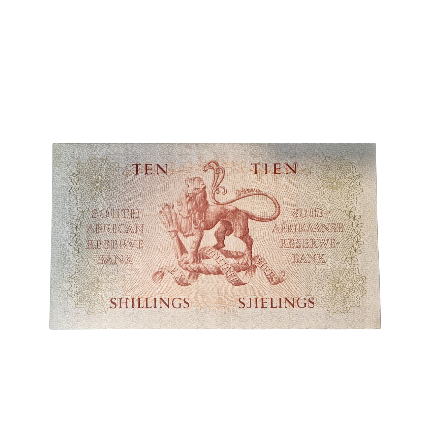 Suid Afrikaanse Reserwe Bank Tien Sjielings Afr/Eng 1959 S/N:A171/979318 - Image 2