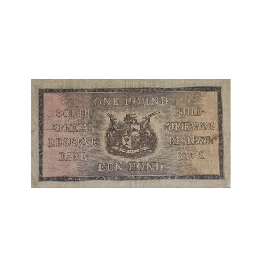 South African Reserve Bank One Pound Eng/Afr 1937 S/N: A67 289557 - Image 2