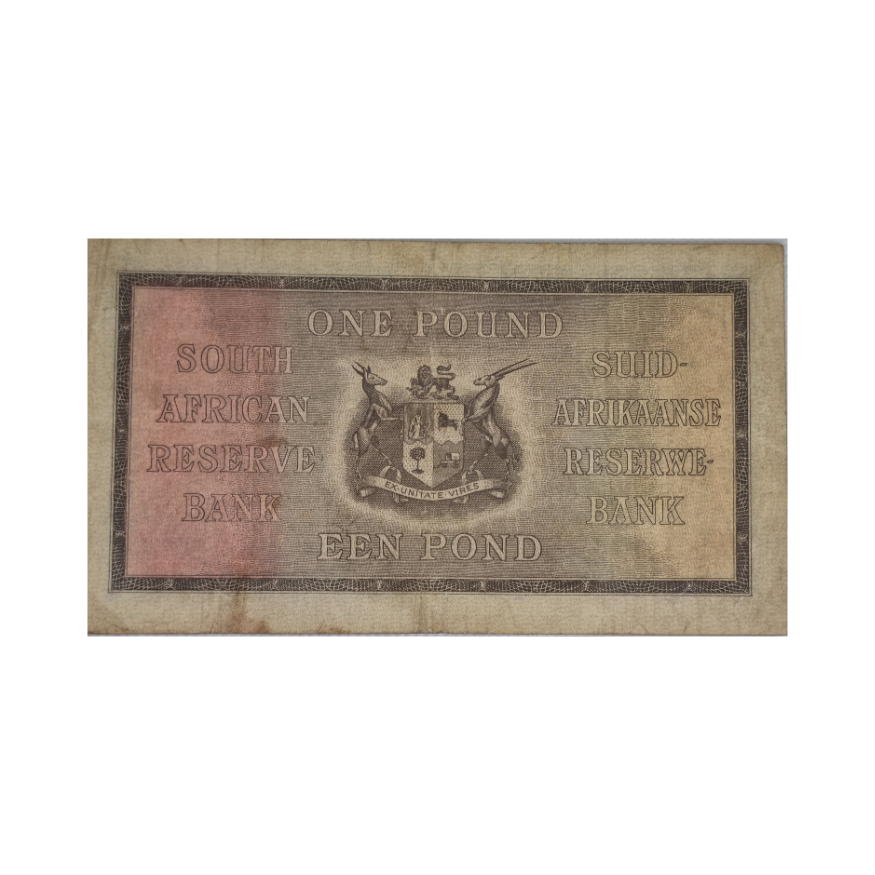 South African Reserve Bank One Pound Eng/Afr 1939 S/N: A87 622366 - Image 2