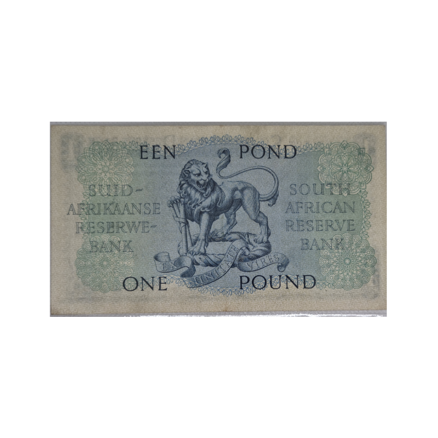 South African Reserve Bank One Pound Afr/Eng 1958 S/N: B328 960747 - Image 2