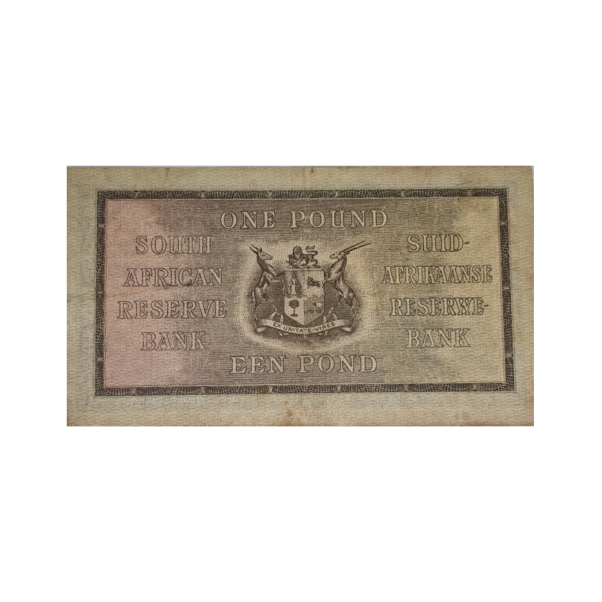 South African Reserve Bank One Pound Eng/Afr 1947 S/N:A186 956594 - Image 2