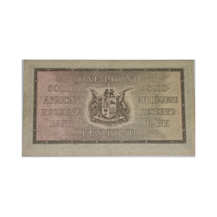 South African Reserve Bank One Pound Eng/Afr 1946 S/N: A164 659489 - Image 2