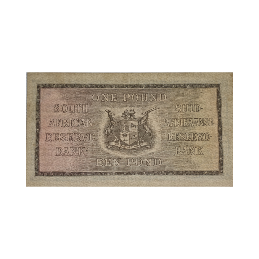 South African Reserve Bank One Pound Eng/Afr 1946 S/N: A165 493246 - Image 2