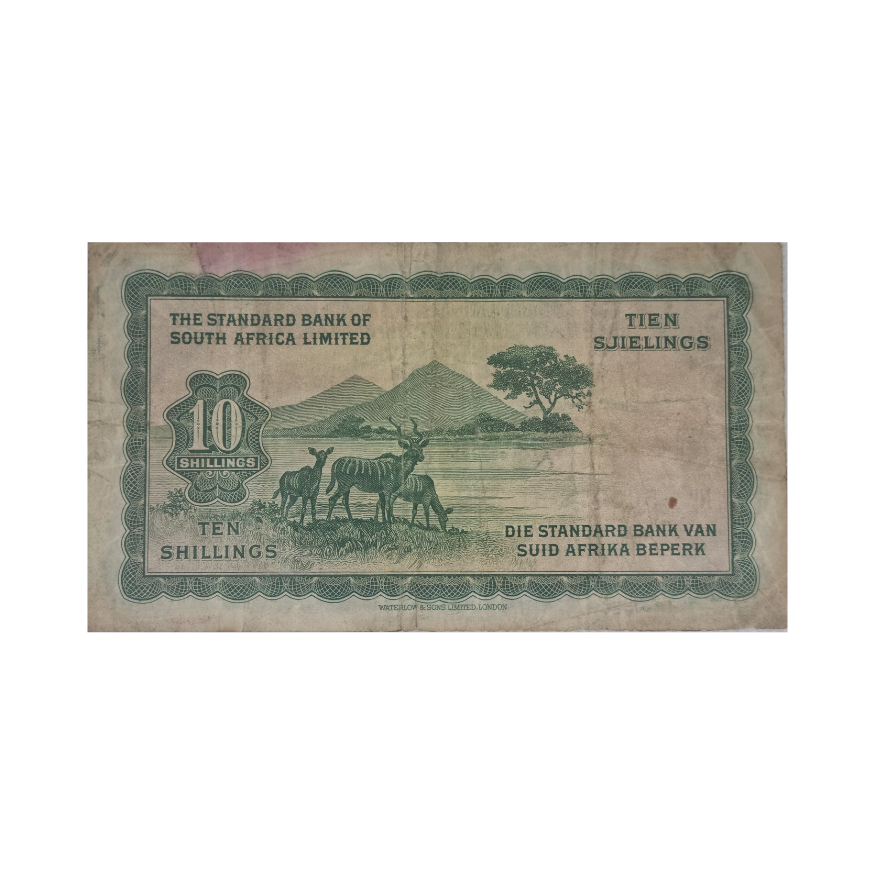 South West Africa Ten Shillings 4/10/1954 S/N SW1/2 565378 - Image 2