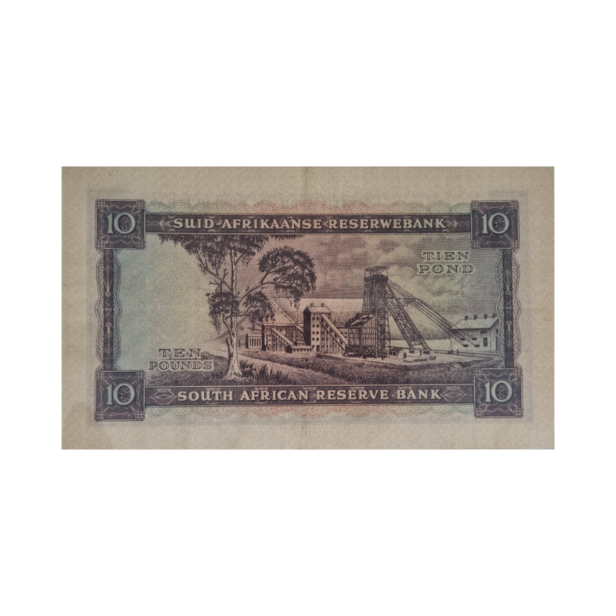 South African Reserve Bank Ten Pound Eng/Afr 5/3/1953 S/N: D2/413515 - Image 2