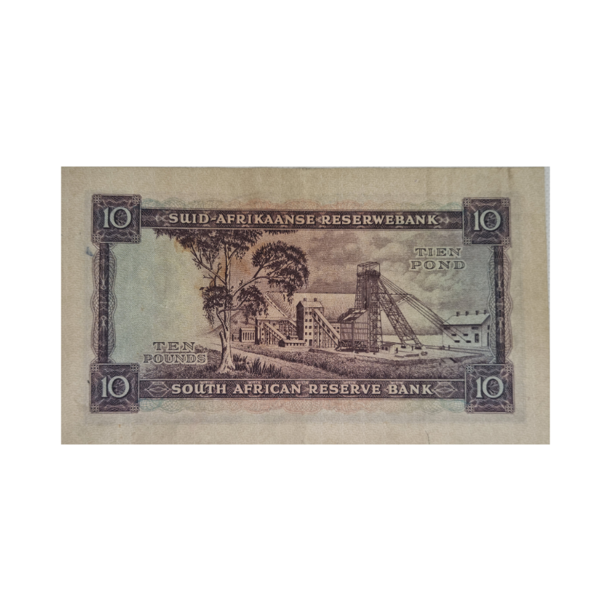 South African Reserve Bank Ten Pound Eng/Afr 5/3/1953 S/N: D2/435059 - Image 2