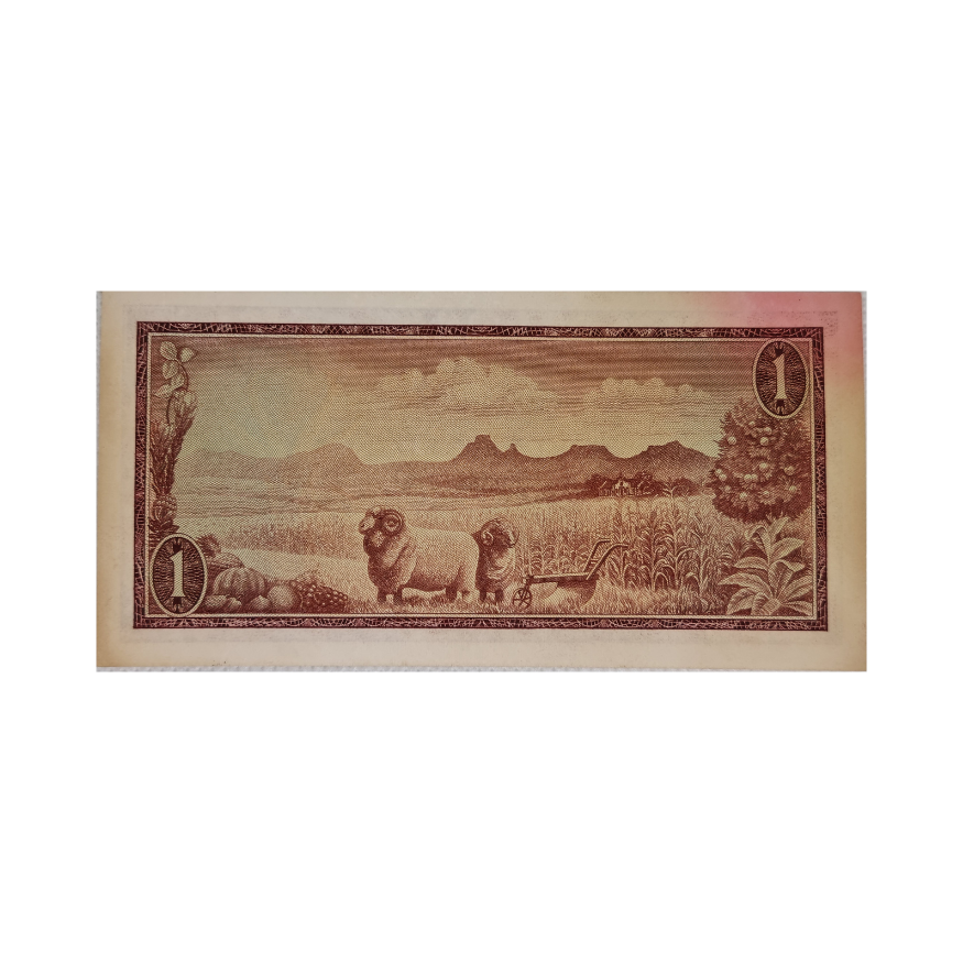 South African Reserve Bank One Rand Afr/Eng 1967 S/N Z9/100316 - Image 2