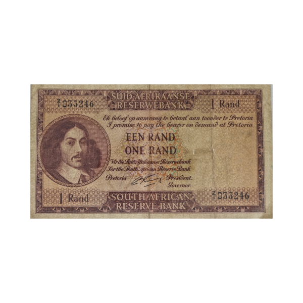 South African Reserve Bank One Rand 1962 Afr/Eng S/N: Z1/033246