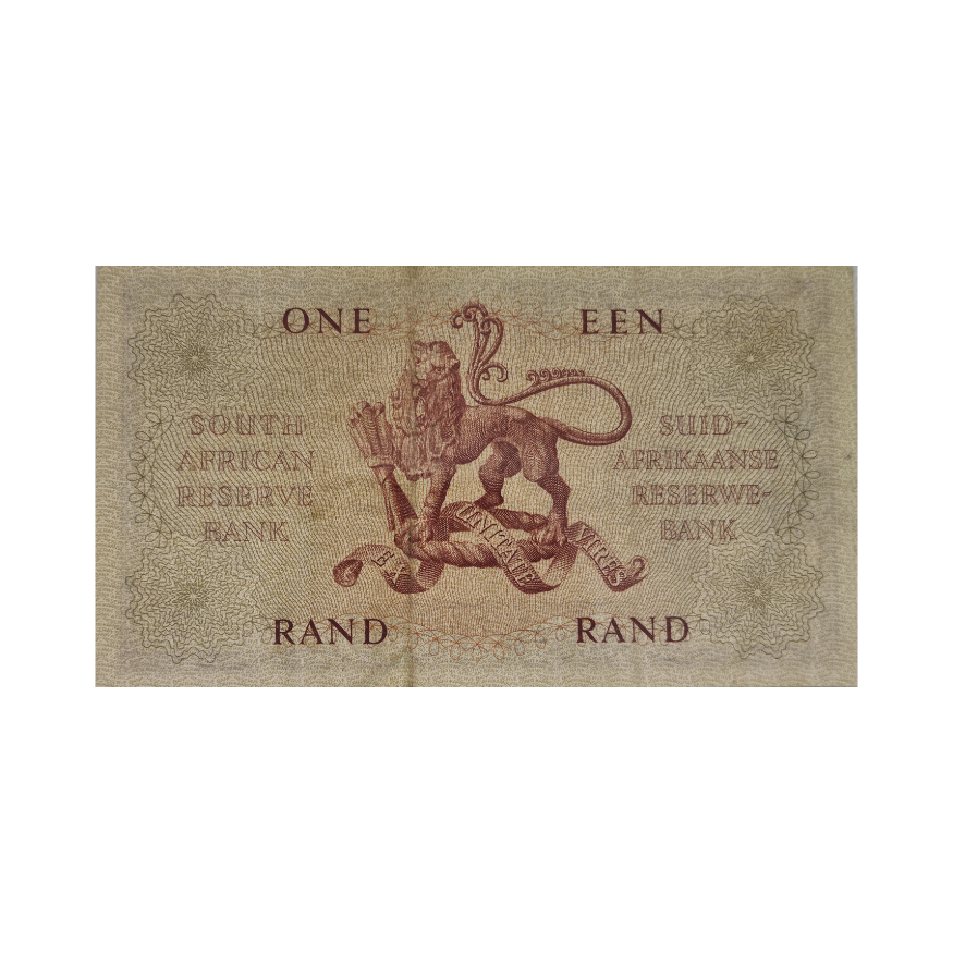 South Africa Reserve Bank One Rand Afr/Eng 1962 S/N: Z1/615122 - Image 2