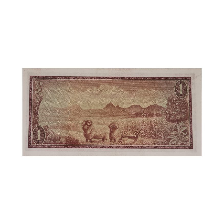 South African Reserve Bank One Rand Eng/Afr 1967 S/N: Z10/444765 - Image 2