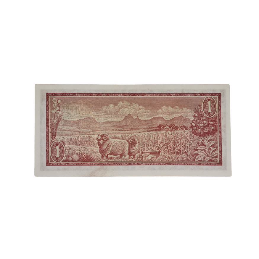 South African Reserve Bank One Rand Afr/Eng 1975 S/N: Z33/497332 - Image 2