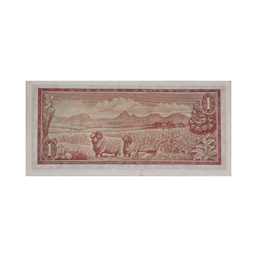South African Reserve Bank One Rand Afr/Eng 1975 S/N: Z33/236533 - Image 2