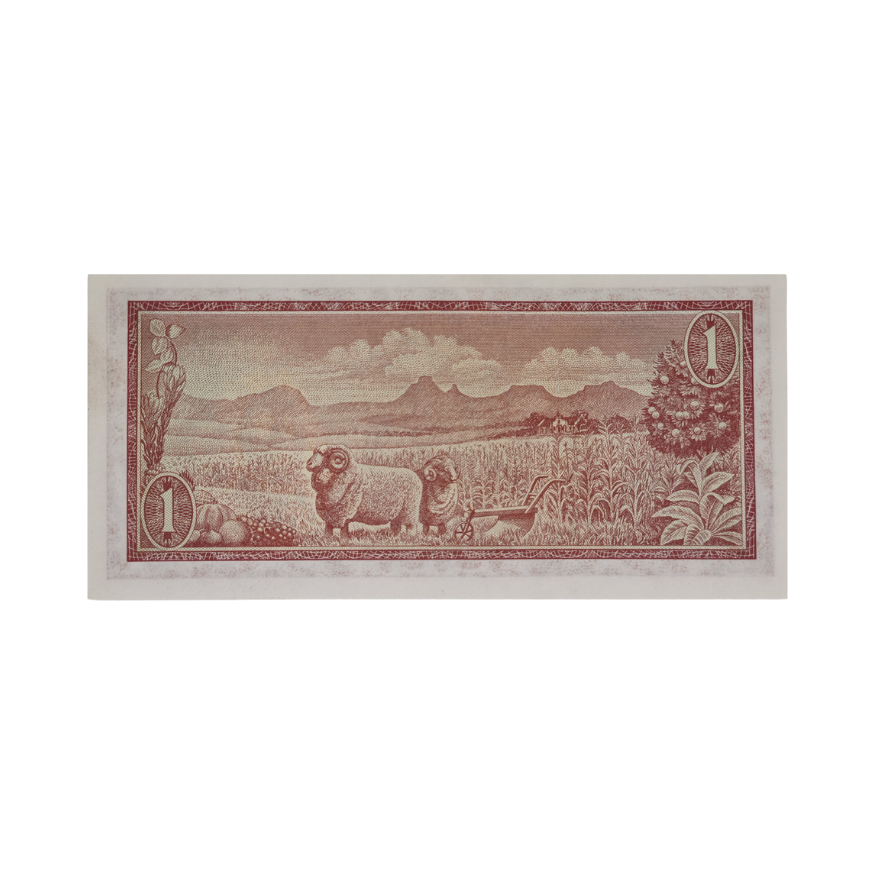 South African Reserve Bank One Rand Afr/Eng 1975 S/N: Z33/236534 - Image 2