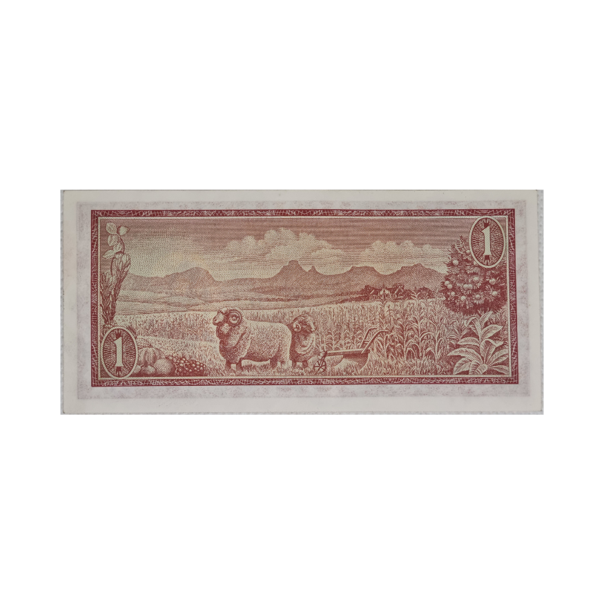 South African Reserve Bank One Rand Afr/Eng 1975 S/N: Z33/236535 - Image 2