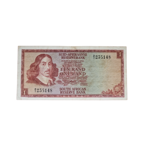South African Reserve Bank One Rand 1966 Afr/Eng S/N: Z1/235148