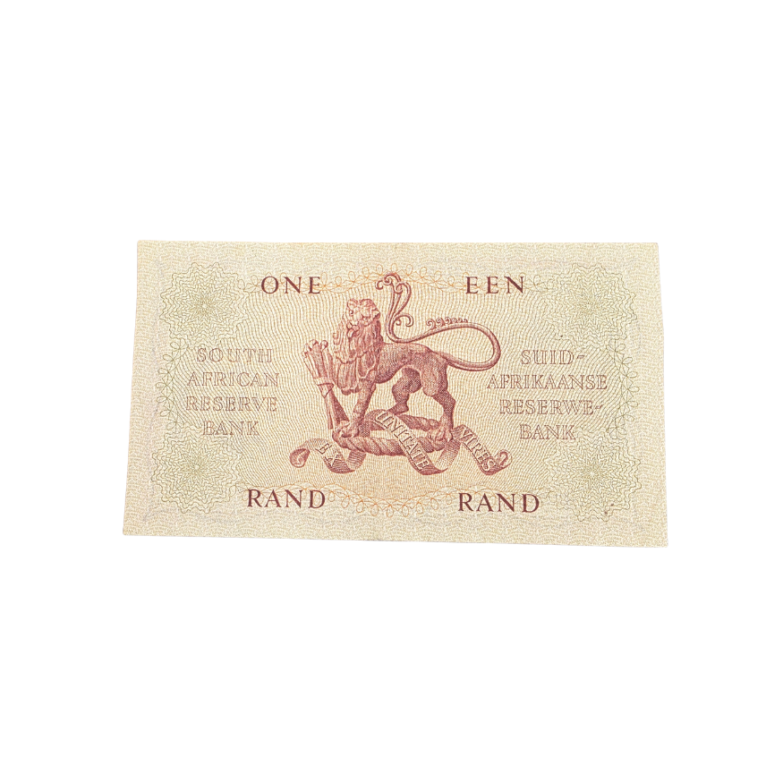 South African Reserve Bank One Rand Eng/Afr 1962 S/N: A120/170375 - Image 2
