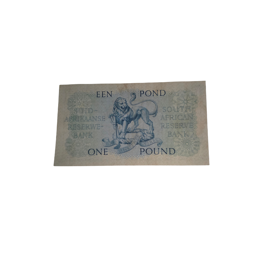 South African Reserve Bank One Pound Eng/Afr 6/3/1959 S/N: B362/806456 - Image 2