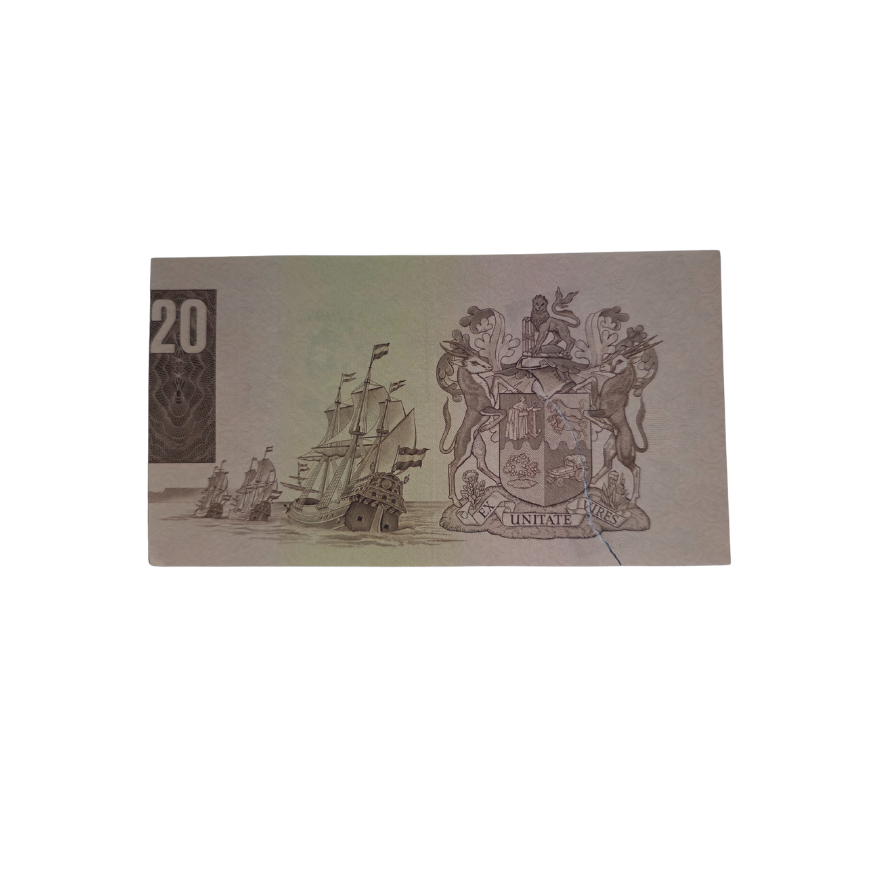 South African Reserve Bank Twenty Rand Eng/Afr ERROR (torn) 1990 S/N: AA7997311 - Image 2