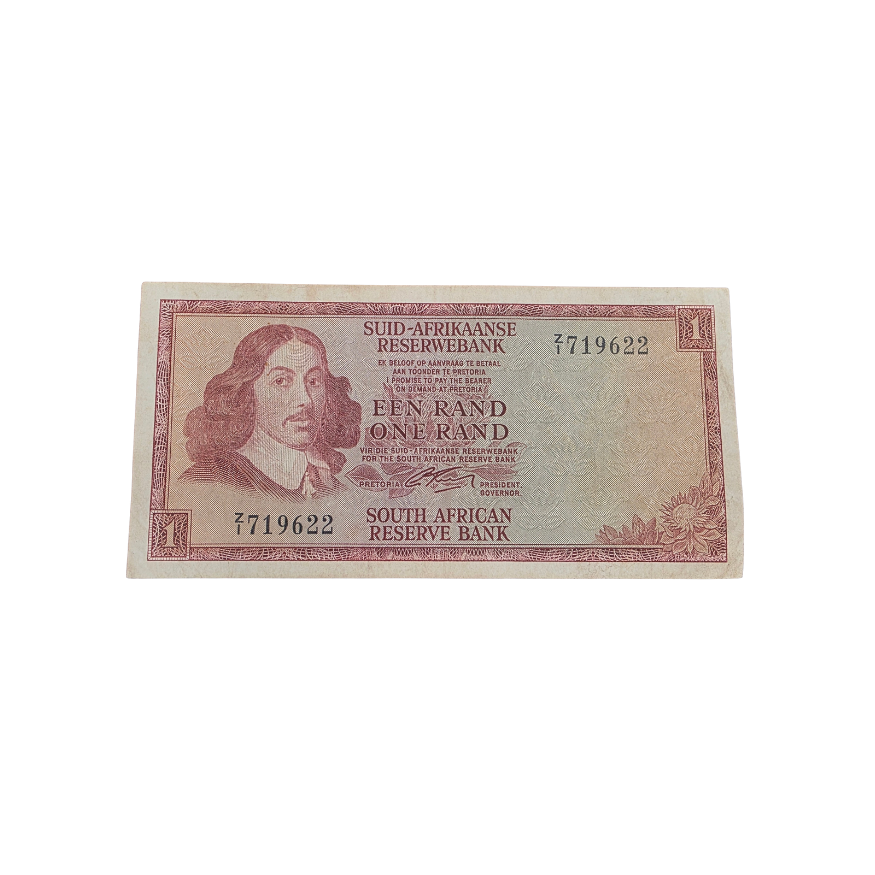 Suid-Afrikaanse Reserwe Bank Een Rand Afr/Eng 1962 S/N: Z1/719622