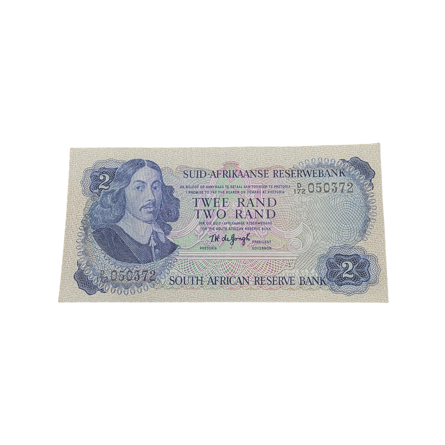 Suid-Afrikaanse Reserwe Bank Twee Rand Afr/Eng 1976 UNC S/N: D172/050372