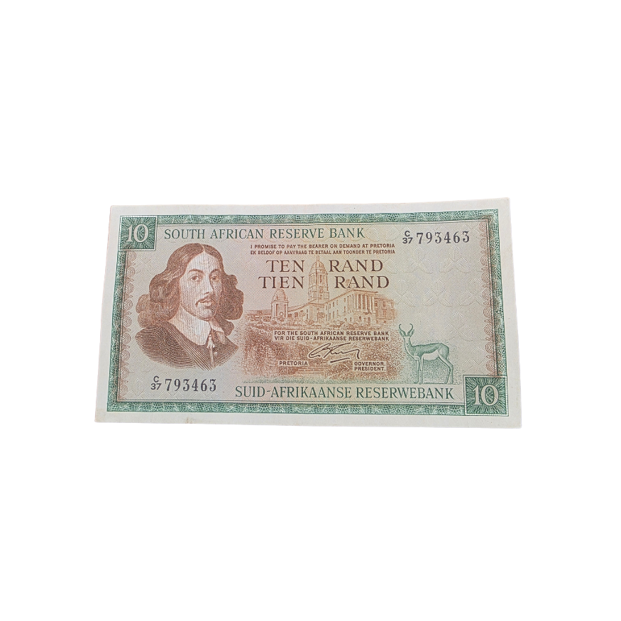 South African Reserve Bank Ten Rand Eng/Afr S/N: C37/793463